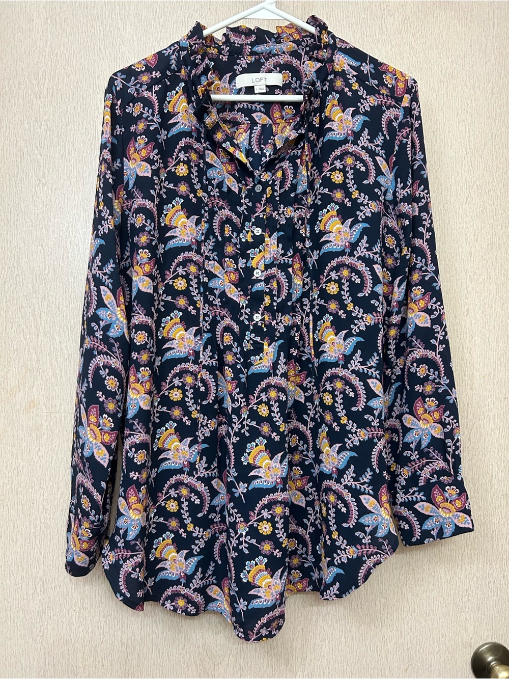 LOFT - Paisley Printed Blouse - Size L